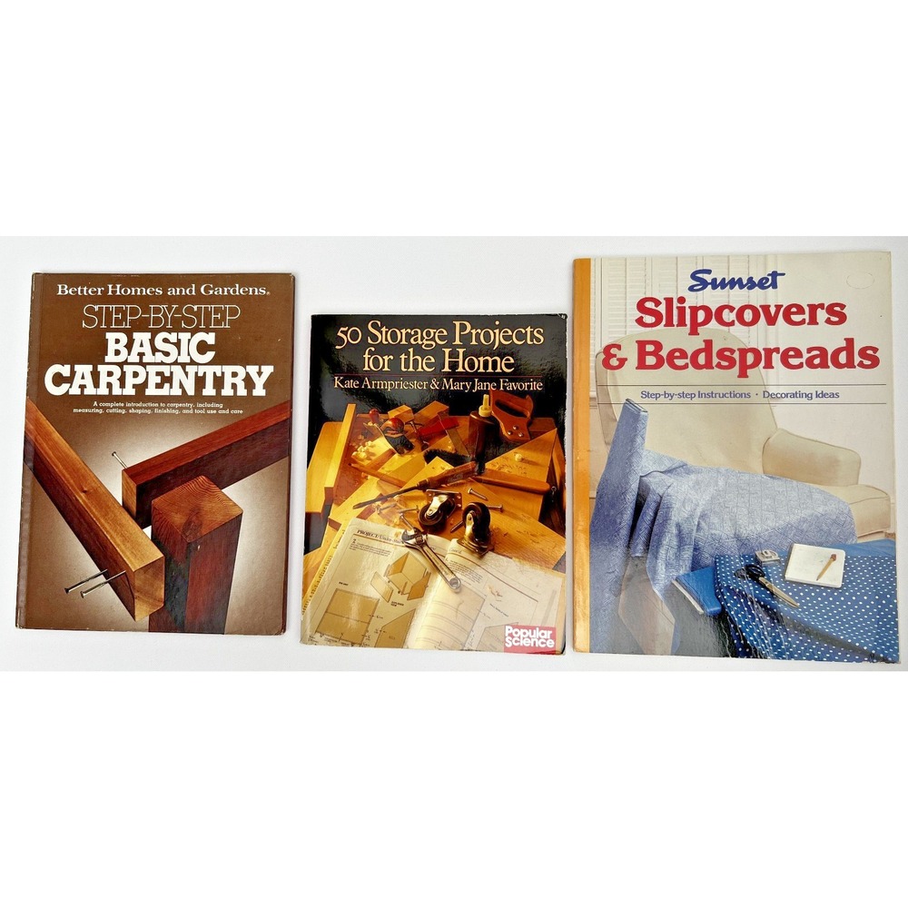 Home Carpentry Storage Slipcover Bedspreads DYI Book Lot of 3